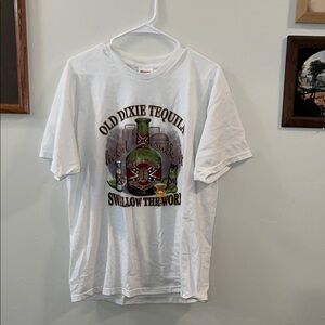 White Short Sleeve Tee with Graphic Design